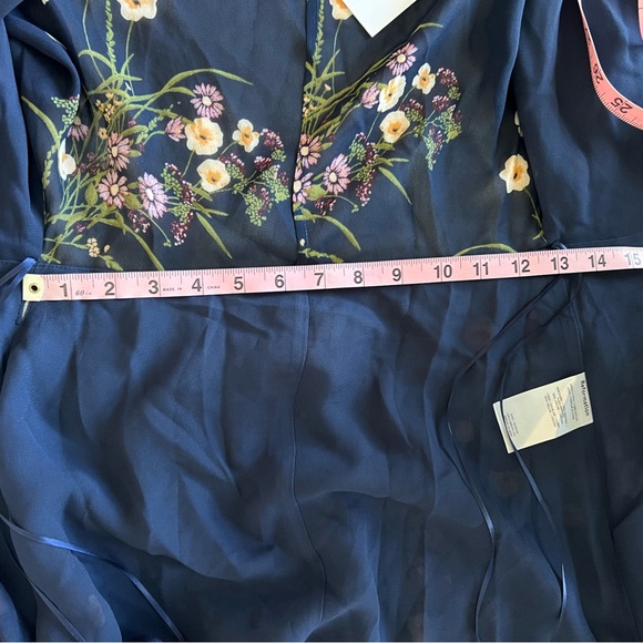 Reformation Womens Winslow Mademoiselle Wrap Maxi Dress Sz XS Navy Blue Floral - Picture 9 of 9